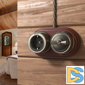 Переключатель/выключатель одноклавишный (бронзовый) Ретро W5712012