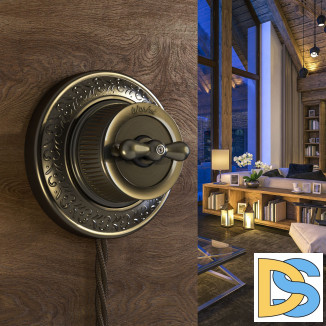 Переключатель/выключатель одноклавишный (бронзовый) Ретро W5712012