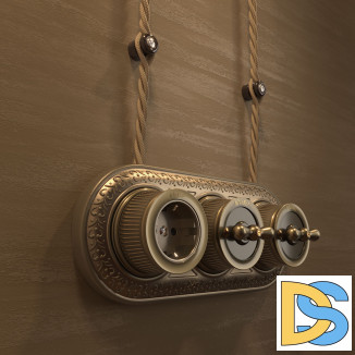 Переключатель/выключатель одноклавишный (бронзовый) Ретро W5712012