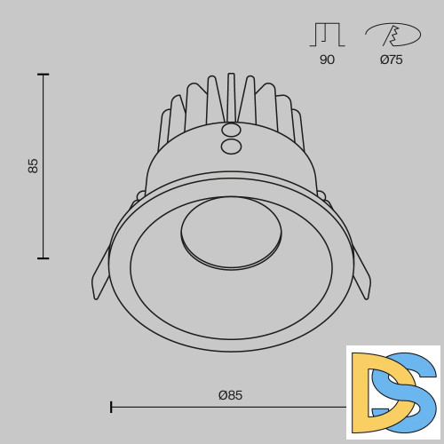 Встраиваемый светильник Maytoni Zoom DL034-L12W4K-B