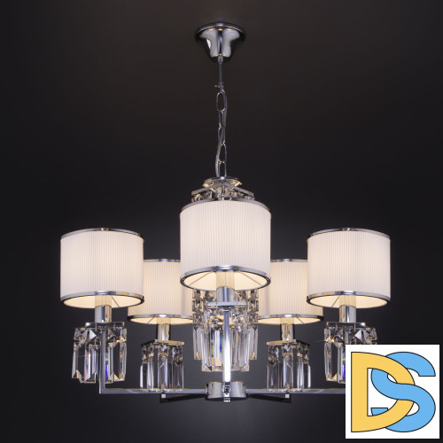 Подвесная люстра Eurosvet Zaffiro 10099/5 хром/прозрачный хрусталь Strotskis (новый абажур)