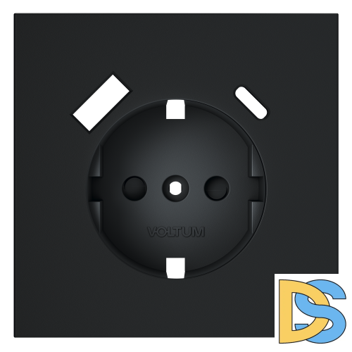 Накладка для розетки с заземлением и защитными шторками, с USB A+C, S70 (графит)