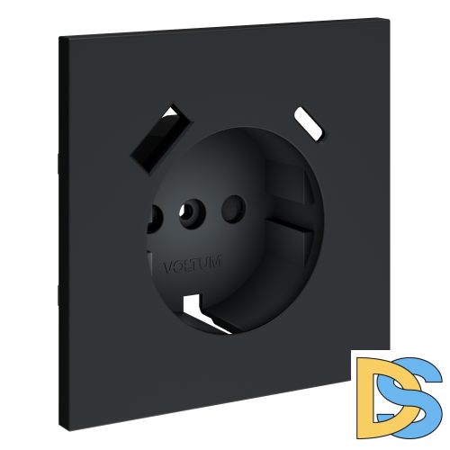 Накладка для розетки с заземлением и защитными шторками, с USB A+C, S70 (графит)