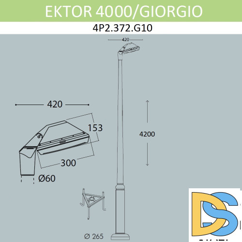 Парковый фонарь Fumagalli Giorgio 4P2.372.G10.AYF1R