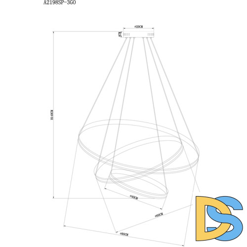 Подвесной светильник Arte Lamp Meridiana A2198SP-3GO