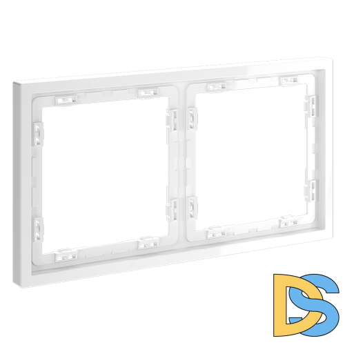 Рамка пластиковая VOLTUM S70 на 2 поста, (белый глянцевый)