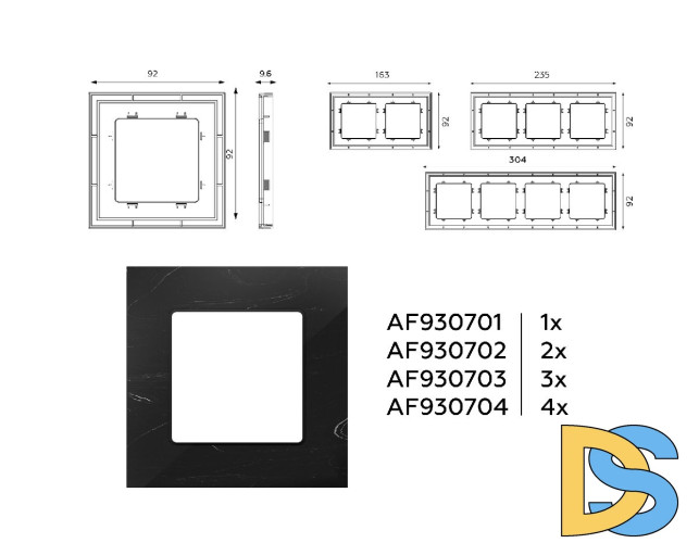 Рамка двухместная Ambrella Volt Grand AF930702