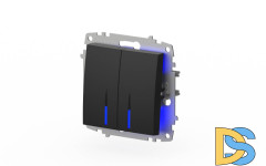 Выключатель двухклавишный с подсветкой ELBI Zena Vega 609-014800-203