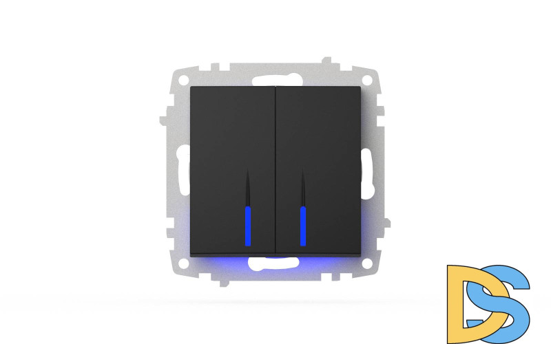 Выключатель двухклавишный с подсветкой ELBI Zena Vega 609-014800-203