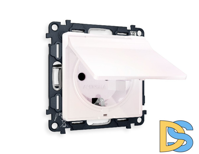 Комплект механизма розетки с/з со шторками и крышкой Ambrella Volt Alfa MA208010