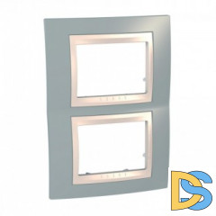 Рамка 2-ая (двойная) вертикальная, Серый/Бежевый, серия Unica, Schneider Electric