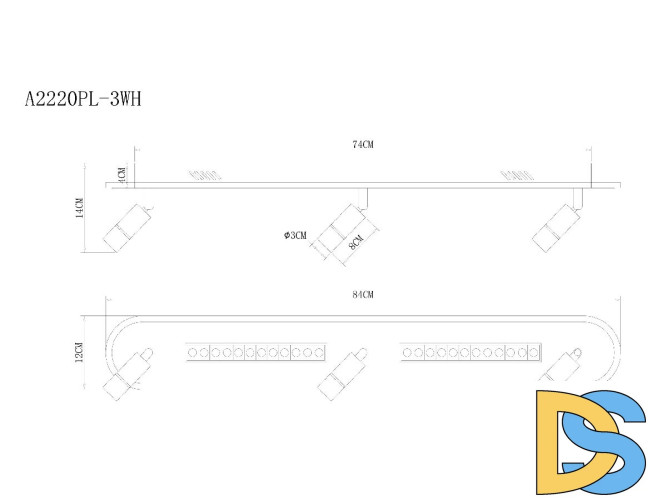 Спот Arte Lamp Pisces A2220PL-3WH