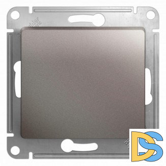 Выключатель 1-клавишный; кнопочный, Платина, серия Glossa, Schneider Electric