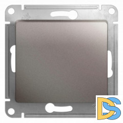 Выключатель 1-клавишный; кнопочный, Платина, серия Glossa, Schneider Electric