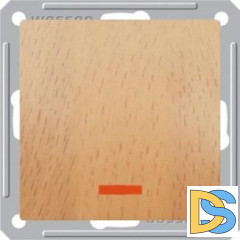 Выключатель 1-клавишный, перекрестный с подсветкой (с трех мест), Бук (пластик), серия Wessen 59, Schneider Electric