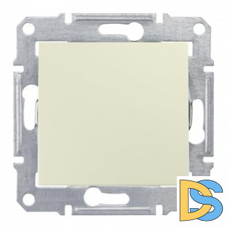 Выключатель 2-полюсный 1-клавишный, Бежевый, серия Sedna, Schneider Electric