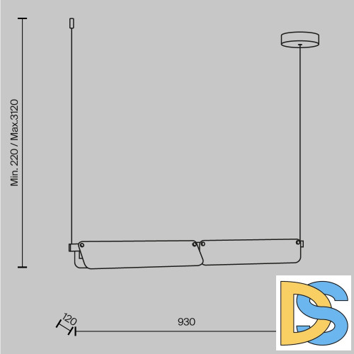 Подвесной светильник Maytoni Flat MOD296PL-L20BS3K