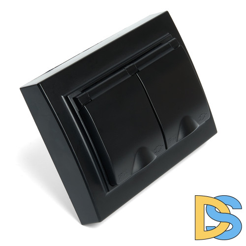 Розетка 2-местная с/з с крышкой Stekker Эрна PST16-9015-03 49138