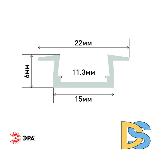 Врезной анодированный профиль Эра 2206-1 Б0039440