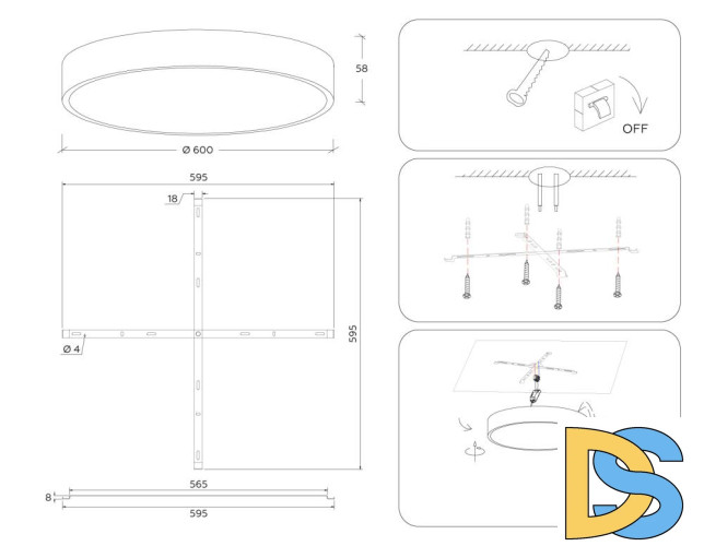 Потолочный светильник Ambrella Light Orbital Air Alum FV5536