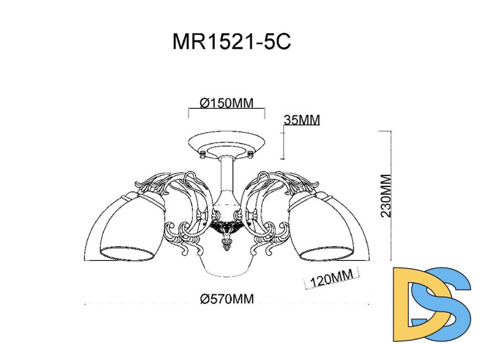 Люстра на штанге MyFar Biene MR1521-5C