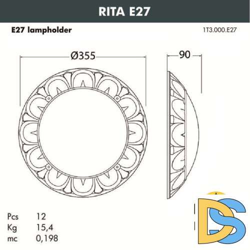 Уличный настенный светильник Fumagalli 1T3.000.000.WYE27