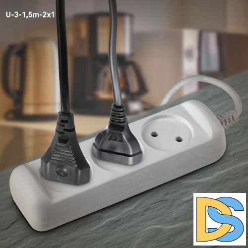 Удлинитель электрический Эра U-3-1,5m-2x1 Б0028354