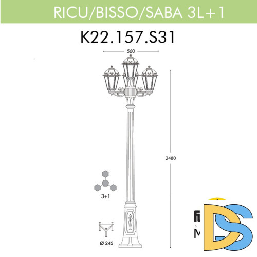 Садовый светильник Fumagalli K22.157.S31.AXF1R