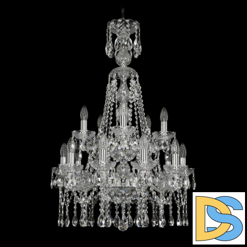 Подвесная люстра Bohemia Ivele Crystal 1413/10+5/200/XL-90/2d Ni