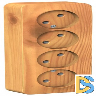 Розетка 4-я б/з без шторок 16А, 250В, изолир пластина Schneider Blanca Ясень