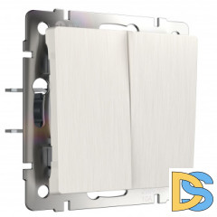 Выключатель  двухклавишный (перламутровый рифленый) W1120013