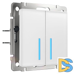 Сенсорный Выключатель двухклавишный Werkel с подсветкой 1000 Вт (белый) W4520001