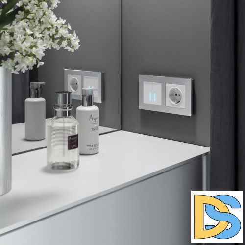 Сенсорный Выключатель двухклавишный Werkel с подсветкой 1000 Вт (белый) W4520001