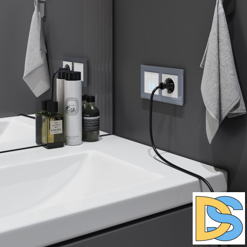 Сенсорный Выключатель двухклавишный Werkel с подсветкой 1000 Вт (белый) W4520001