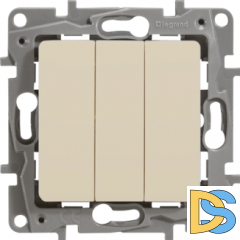 Выключатель Legrand Etika 3-клавишный слоновая кость, 672313