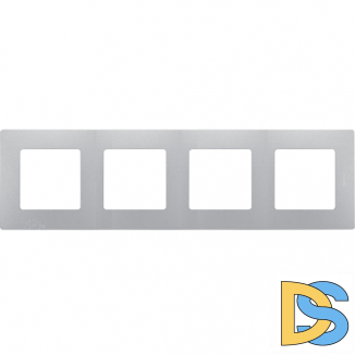 Рамка Legrand Etika 4-постовая алюминий 672554