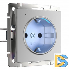 Розетка с подсветкой (серебряный) W1171406