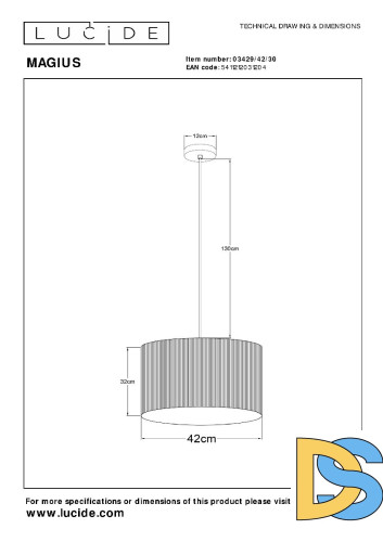 Подвесной светильник Lucide Magius 03429/42/30