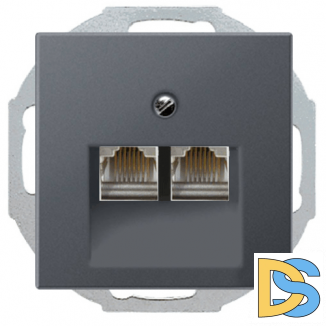 Розетка телефонная двойная RJ11 Jung ECO Profi Антрацит