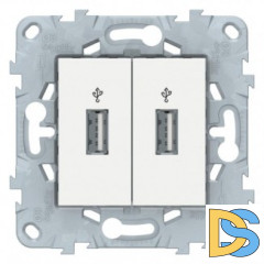 Розетка USB 2-ая, Белый, серия Unica New, Schneider Electric