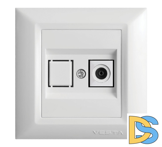 Розетка телевизионная белая Vesta-Electric Roma White