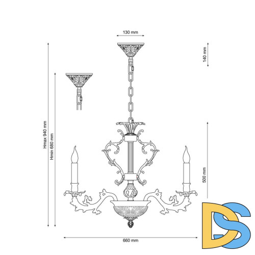 Подвесная люстра Lucia Tucci Firenze 1780.6 Antique Gold