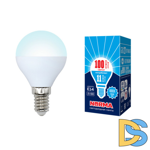 Лампа светодиодная (UL-00003831) Volpe E14 11W 4000K матовая LED-G45-11W/NW/E14/FR/NR