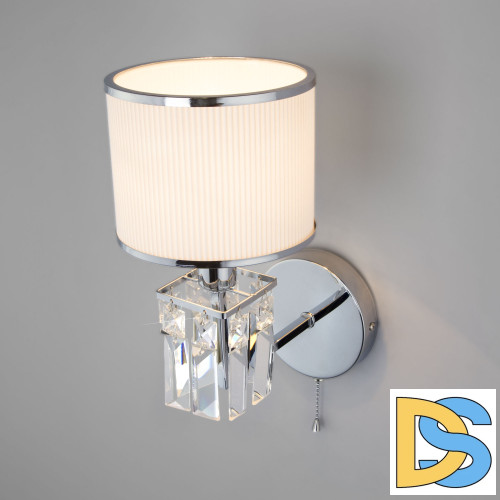 Бра Eurosvet Zaffiro 10099/1 хром/прозрачный хрусталь Strotskis (новый абажур)