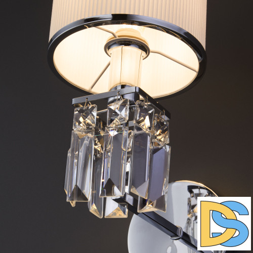 Бра Eurosvet Zaffiro 10099/1 хром/прозрачный хрусталь Strotskis (новый абажур)