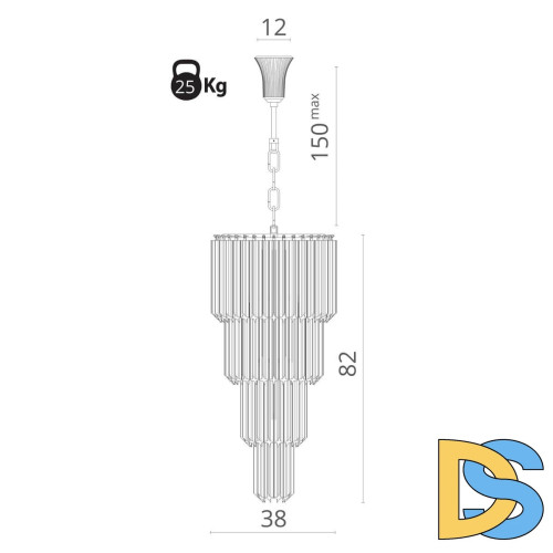 Каскадная люстра Divinare Frizzante 1681/01 SP-9