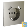 Накладка для розетки с заземлением и защитными шторками, с USB A+A, S70 (шелк)