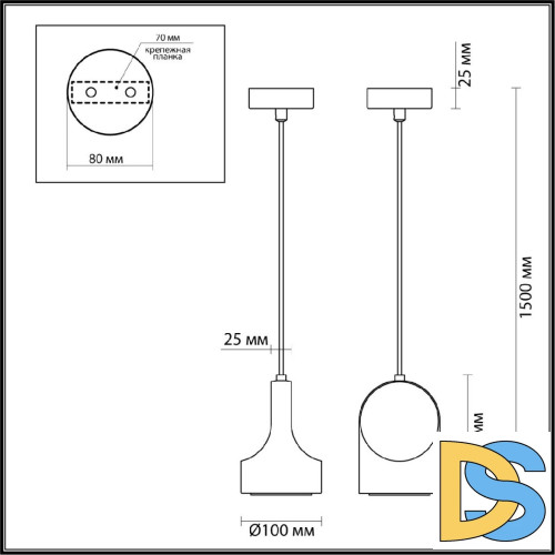 Подвесной светильник Odeon Light Pietra 7010/1C