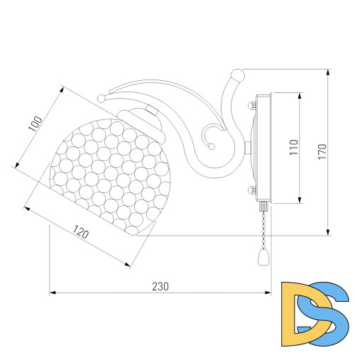 Бра Eurosvet Mirage 7777/1 золото