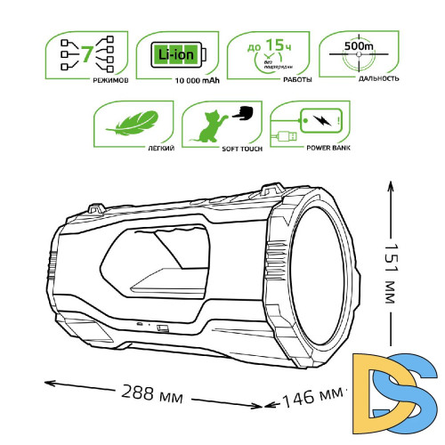 Фонарь прожекторный Gauss GFL GF703